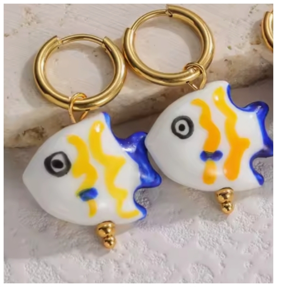Handcrafted Fish Charm Earrings – Nautical Style